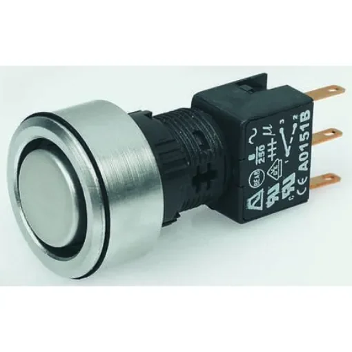 APEM Illuminated Push Button Switch, Latching, Panel Mount, 16mm Cutout, DPDT, Blue LED, 250V ac, IP65 - A1PCA1X284K403 product image
