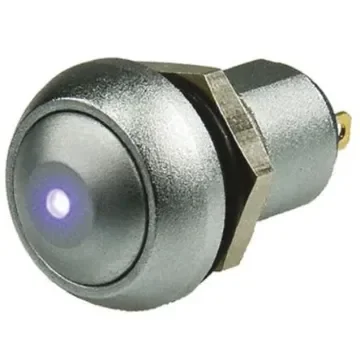 APEM Illuminated Push Button Switch, Latching, Panel Mount, 12.9mm Cutout, SPST, Blue LED, 24V dc, IP67 - IPR1SAD0LOB105 product image