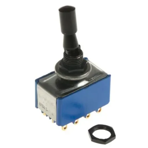 APEM Toggle Switch, Panel Mount, On-On, 4PDT, Solder Lug Terminal, 30V dc - 5666ADBGK2V product image