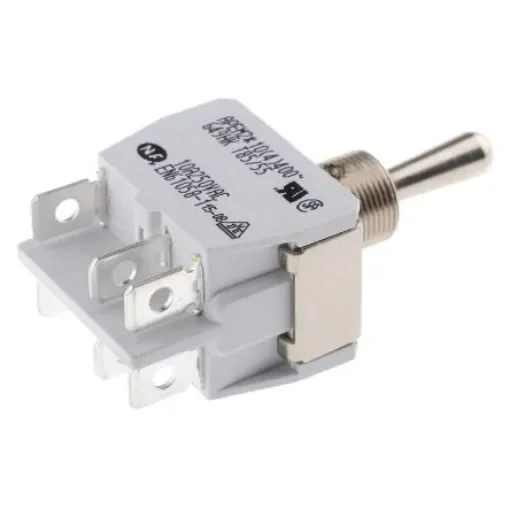 APEM Toggle Switch, Panel Mount, On-Off-On, DPST, Solder Lug Terminal, 250V ac - 649H/2K product image