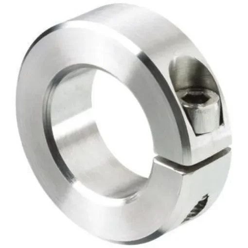 Huco Shaft Collar, One Piece, Clamp Screw, Bore 28mm, OD 48mm, W 15mm, Stainless Steel - 046102028 product image