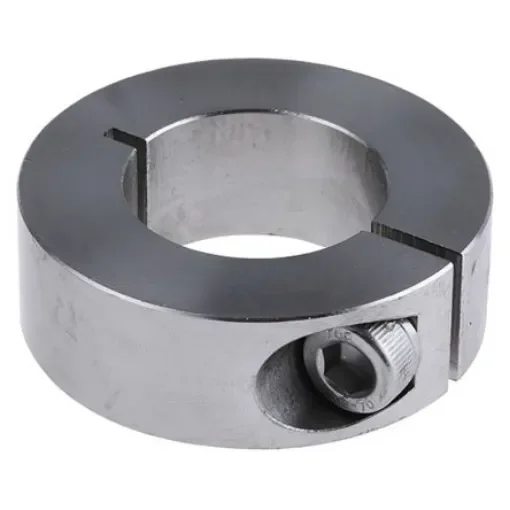 Huco Shaft Collar, One Piece, Clamp Screw, Bore 25mm, OD 45mm, W 15mm, Stainless Steel - 046102025 product image