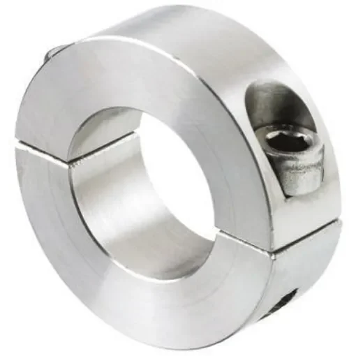 Huco Shaft Collar, Two Piece, Clamp Screw, Bore 15mm, OD 34mm, W 13mm, Stainless Steel - 046202015 product image