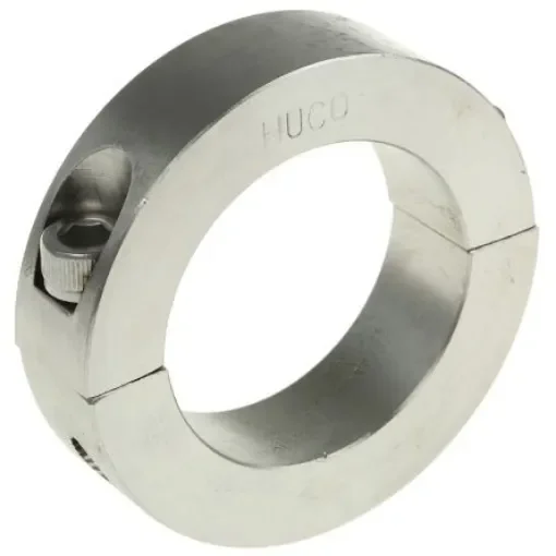 Huco Shaft Collar, Two Piece, Clamp Screw, Bore 40mm, OD 60mm, W 15mm, Stainless Steel - 046202040 product image