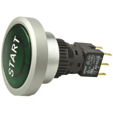 Apem Push Button Switch, Momentary, Panel Mount, 30mm Cutout, DPDT, IP65 - A9PFB1Y2BSP4 product image