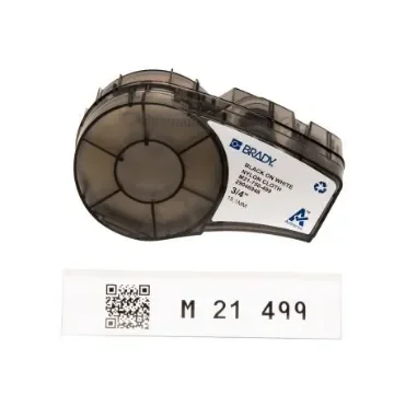 Brady B-499 Black on Black on White Label Printer Tape, 4.88 m Length, 19.05 mm Width - M21-750-499 product image