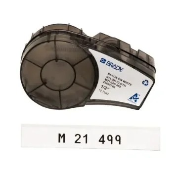 Brady B-499 Black on Black on White Label Printer Tape, 4.88 m Length, 12.70 mm Width - M21-500-499 product image