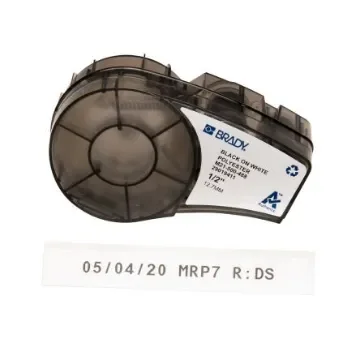 Brady B-488 Black on White Label Printer Tape, 6.4 m Length, 12.70 mm Width - M21-500-488 product image