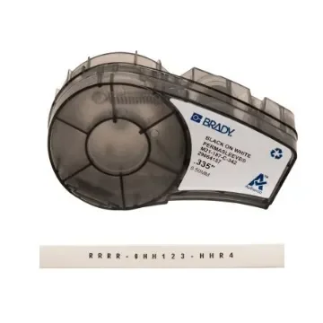 Brady B-342 Black on Black on White Heatshrink Labels, 2.13 m Length, 8.51 mm Width, 8.5mm Label Length - M21-187-C-342 product image