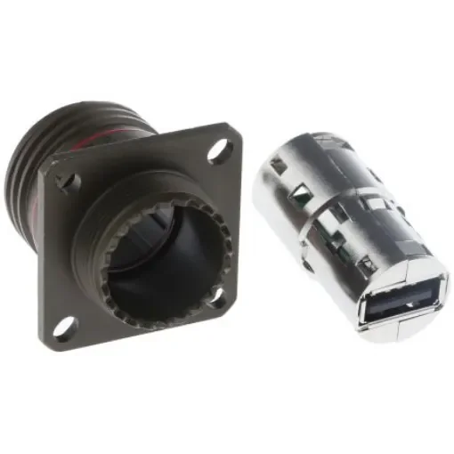 Amphenol Socapex Straight, Panel Mount, Socket- Single Port Type A 2.0 IP68 USB Connector - USBFTV22G product image