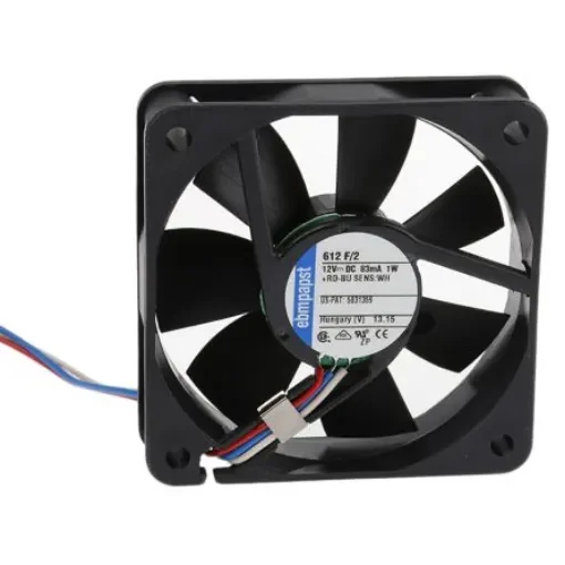 ebm-papst 600 F Series Axial Fan, 12 V dc, DC Operation, 29m³/h, 1W, 83mA Max, 60 x 60 x 15mm - 612 F/2 product image