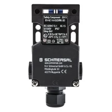 Schmersal ATEX EX-AZ16 Safety Interlock Switch, 3NC/1NO, Keyed, Glass Fibre Reinforced Thermoplastic - EX-AZ 16-03ZVRK-3D product image