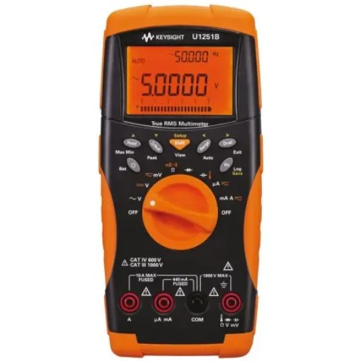 Keysight Technologies U1251B Handheld Digital Multimeter, True RMS, 10A ac Max, 10A dc Max, 1000V ac Max product image