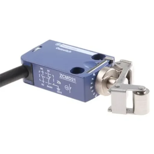 Telemecanique Sensors OsiSense XC Series Roller Lever Plunger Limit Switch, NO/NC, IP66, IP67, IP68, DP, Zinc Alloy - XCMD2124L1 product image