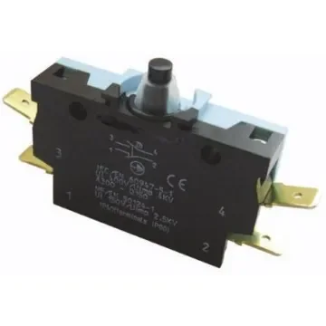 Crouzet Plunger Micro Switch, Tab Terminal, 6 A @ 250 V ac, DT-NO/NC, IP40 - 83240000 product image
