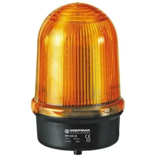 Werma BM 280 Series Yellow Flashing Beacon, 24 V dc, Surface Mount, LED Bulb - 280.350.55 product image