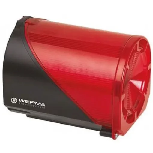 Werma 444 Series Red Sounder Beacon, 24 V ac/dc, IP65, Wall Mount, 114dB at 1 Metre - 444.100.75 product image