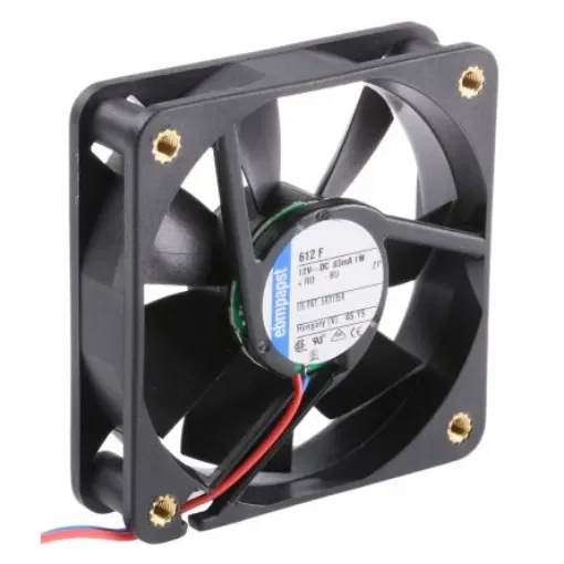 ebm-papst 600 F Series Axial Fan, 12 V dc, DC Operation, 29m³/h, 1W, 60 x 60 x 15mm - 612F-RS0 product image