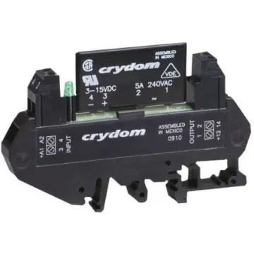 Sensata Crydom DRA1-CX Series Solid State Interface Relay, 28 V dc Control, 5 A rms Load, DIN Rail Mount - DRA1-CX240D5-B product image