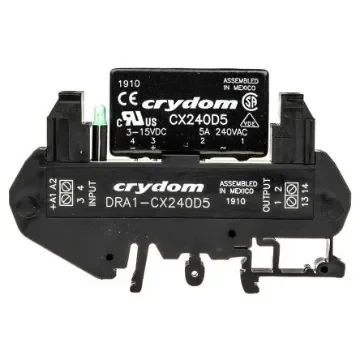 Sensata Crydom DRA1-CX Series Solid State Interface Relay, 15 V dc Control, 5 A rms Load, DIN Rail Mount - DRA1-CX240D5 product image