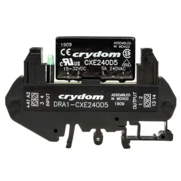 Sensata Crydom DRA1-CX Series Solid State Interface Relay, 32 V dc Control, 5 A rms Load, DIN Rail Mount - DRA1-CXE240D5 product image