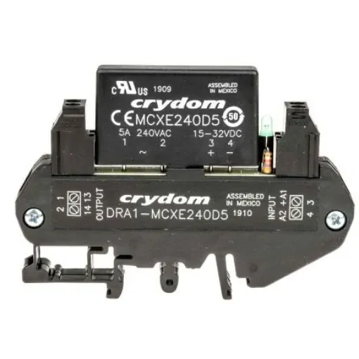 Sensata Crydom DRA1-MCX Series Solid State Interface Relay, 32 V dc Control, 5 A rms Load, DIN Rail Mount - DRA1-MCXE240D5 product image