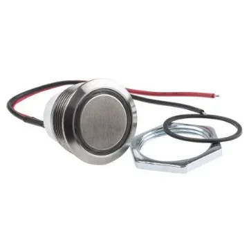 ITW Switches 48M Series Illuminated Push Button Switch, Momentary, Panel Mount, 19.43mm Cutout, SPST, Green LED, 48V - 48M 112G product image