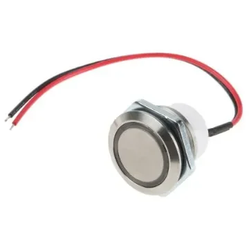 ITW Switches 48M Series Illuminated Push Button Switch, Momentary, Panel Mount, 19.43mm Cutout, SPST, Red LED, 48V dc, - 48M 112R product image