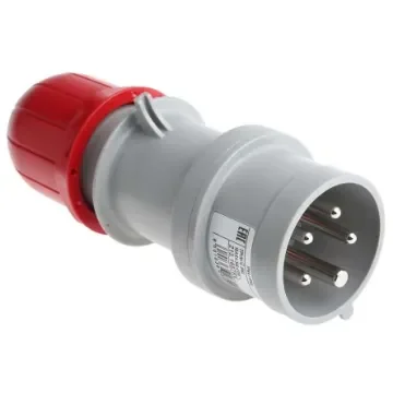 Scame IP44 Red Cable Mount 3P + N + E Industrial Power Connector Adapter Plug, Rated At 16A, 415 V,With Phase Inverter - 213.1637RV product image