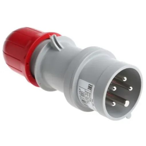 Scame IP44 Red Cable Mount 3P + N + E Industrial Power Connector Adapter Plug, Rated At 16A, 415 V,With Phase Inverter - 213.1637RV product image