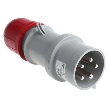 Scame IP44 Red Cable Mount 3P + N + E Industrial Power Connector Adapter Plug, Rated At 32A, 415 V,With Phase Inverter - 213.3237RV product image