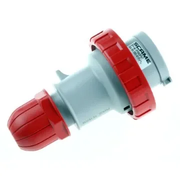 Scame IP66, IP67 Red Cable Mount 3P + E Industrial Power Connector Adapter Plug, Rated At 16A, 415 V,With Phase Inverter - 218.1636RV product image