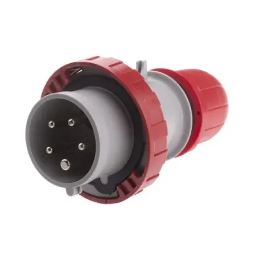 Scame IP66, IP67 Red Cable Mount 3P + N + E Industrial Power Connector Adapter Plug, Rated At 16A, 415 V,With Phase - 218.1637RV product image