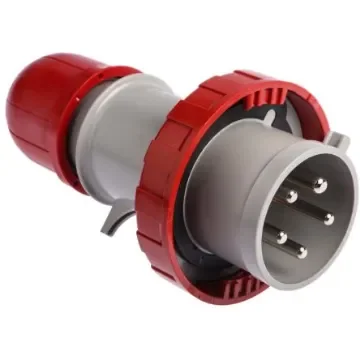 Scame IP66, IP67 Red Cable Mount 3P + N + E Industrial Power Connector Adapter Plug, Rated At 32A, 415 V,With Phase - 218.3237RV product image