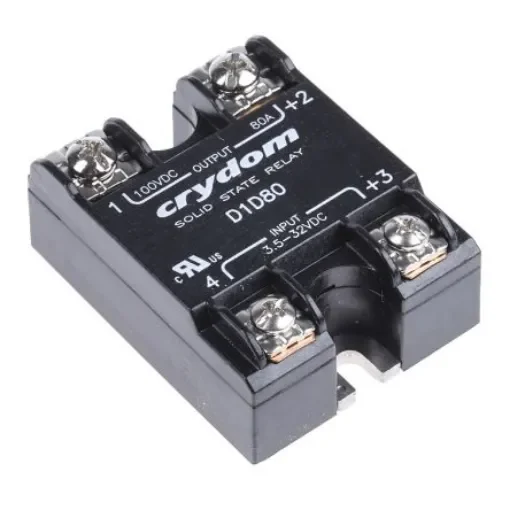 Sensata Crydom 1-DC Series Solid State Relay, 80 A Load, Surface Mount, 100 V Load, 32 V Control - D1D80 product image