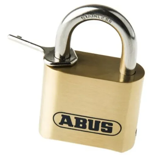 ABUS Key Weatherproof Brass, Stainless Steel Weatherproof Padlock, 8mm Shackle, 53mm Body - 180IB/50 product image