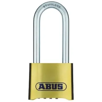 ABUS Combination Weatherproof Brass, Stainless Steel Weatherproof Padlock, 8mm Shackle, 53mm Body - 180IB/50HB63 product image