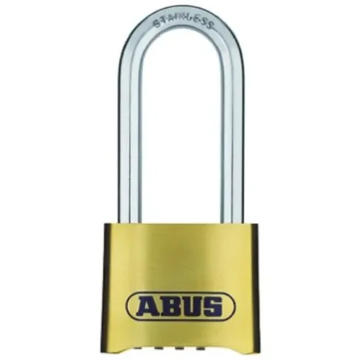 ABUS Combination Weatherproof Brass, Stainless Steel Weatherproof Padlock, 8mm Shackle, 53mm Body - 180IB/50HB63 product image