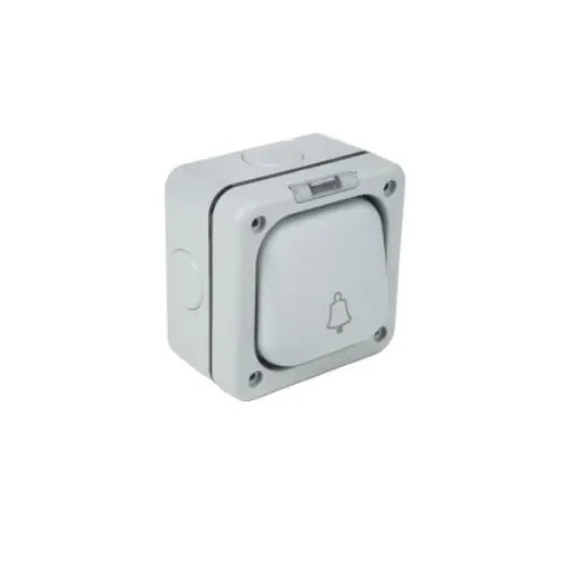 MK Electric Grey Push Button Light Switch, 2 Way, 1 Gang, Masterseal - K56407GRY product image