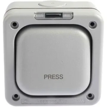 MK Electric Grey Outdoor Light Switch, 2 Way, 1 Gang, Masterseal - K56408GRY product image