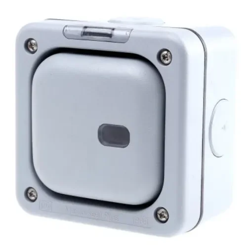 MK Electric Grey Outdoor Light Switch, 1 Way, 1 Gang, Masterseal - K56421GRY product image