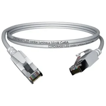 CAEMMC, 3m Cat6a, Grey RJ45 to Male RJ45 Male, S/FTP Shielded, Terminated LSZH Sheath - CORD6AS03LED product image