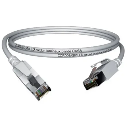 CAEMMC, 3m Cat6a, Grey RJ45 to Male RJ45 Male, S/FTP Shielded, Terminated LSZH Sheath - CORD6AS03LED product image