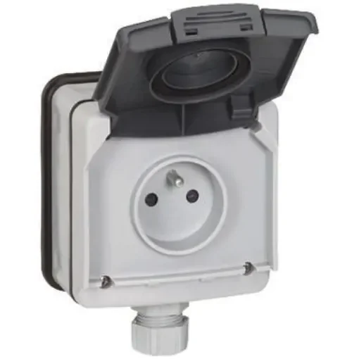 Legrand Plexo66 Gray Plug Socket, 16A, Indoor, Outdoor Use - 0 904 66 product image