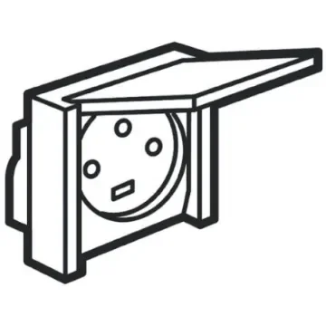 Legrand Plexo Grey 1 Gang Plug Socket, 20A, Type E - French, Outdoor Use - 0 557 06 product image