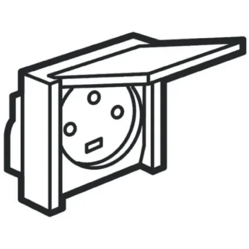 Legrand Plexo Grey 1 Gang Plug Socket, 20A, Type E - French, Outdoor Use - 0 557 06 product image