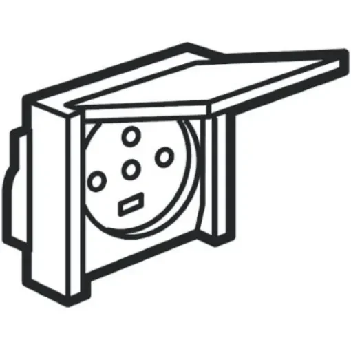 Legrand Plexo Grey 1 Gang Plug Socket, 20A, Type E - French, Outdoor Use - 0 557 08 product image