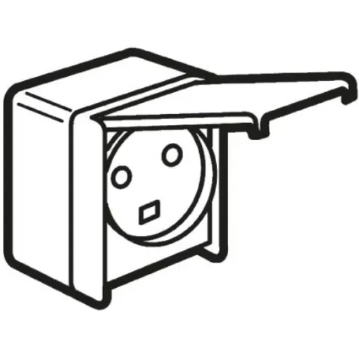 Legrand Plexo Grey 1 Gang Plug Socket, 32A, Type E - French, Outdoor Use - 0 558 72 product image