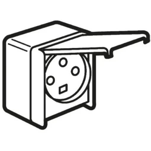 Legrand Plexo Grey 1 Gang Plug Socket, 32A, Outdoor Use - 0 558 75 product image