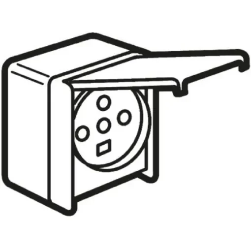 Legrand Plexo Grey 1 Gang Plug Socket, 32A, Outdoor Use - 0 558 77 product image